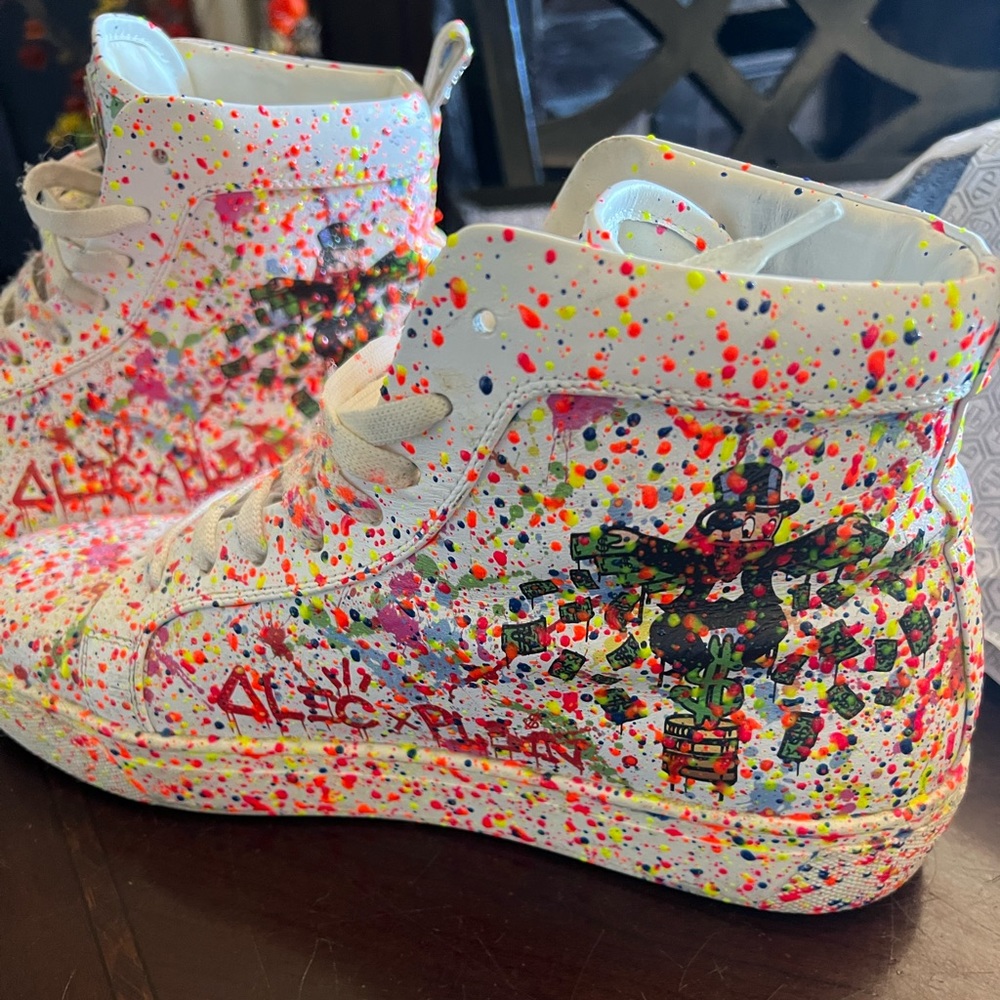 Phillip Plein Hi-top Sneakers size 43 or 11 white Alec Monopoly